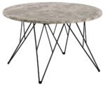 Stolik kawowy Prunus 80cm marmur szary/  czarny