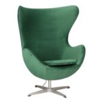 Fotel Jajo Velvet zielone/ srebrna        podstawa