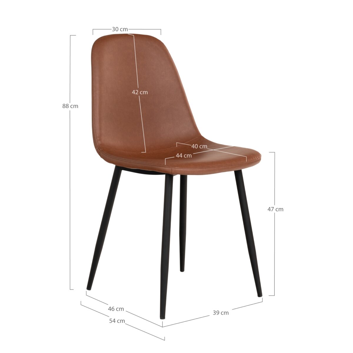 Krzesło Stockholm brązowe vintage PU/  czarne