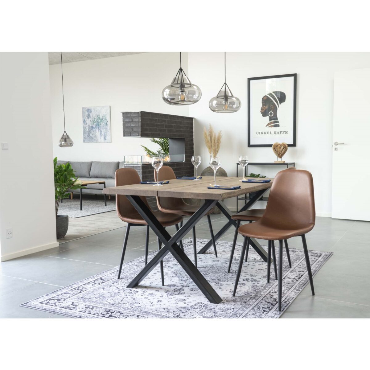 Krzesło Stockholm brązowe vintage PU/  czarne