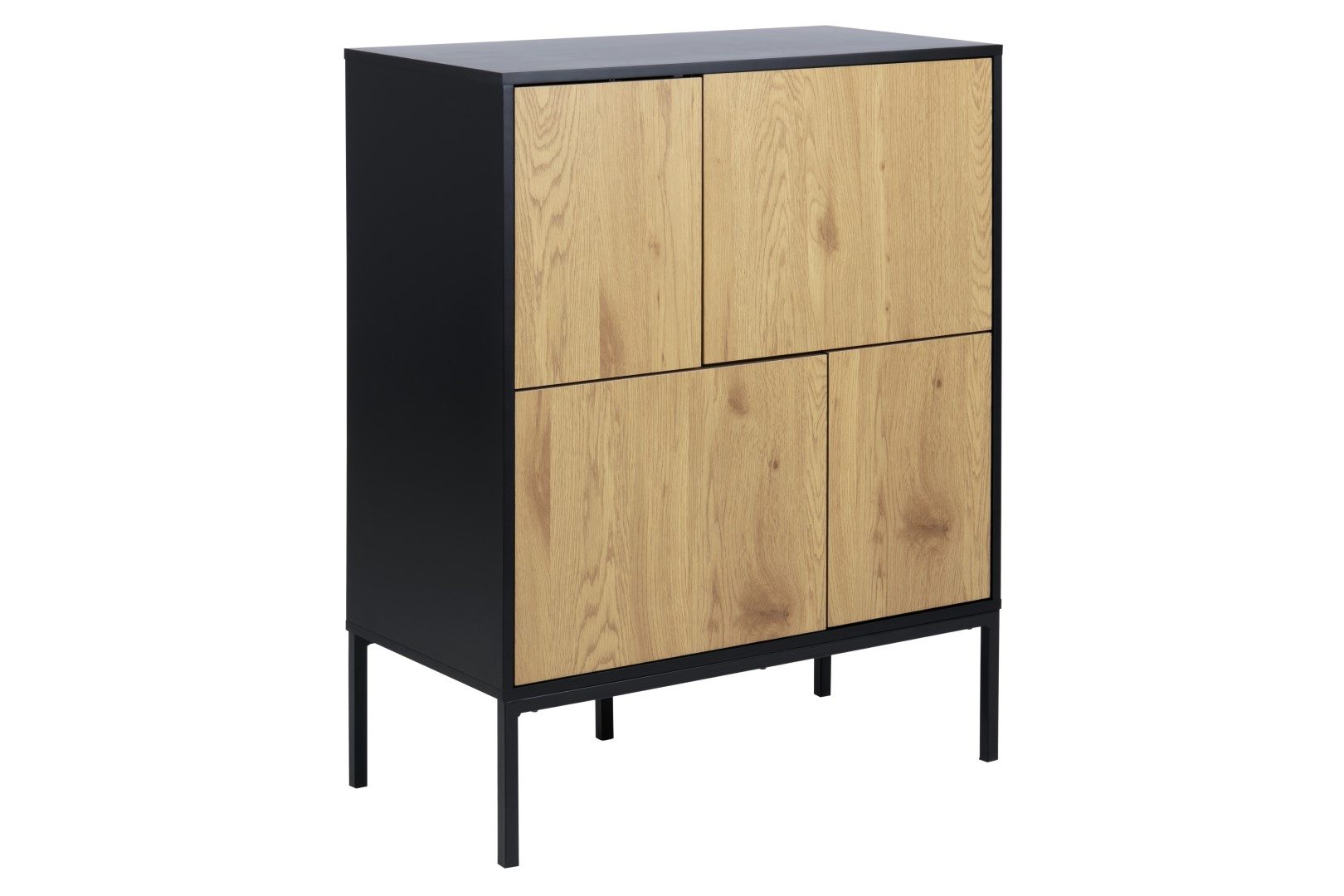 Komoda Seaford IV czarna dąb naturalny Komoda Seaford IV czarna dąb naturalny