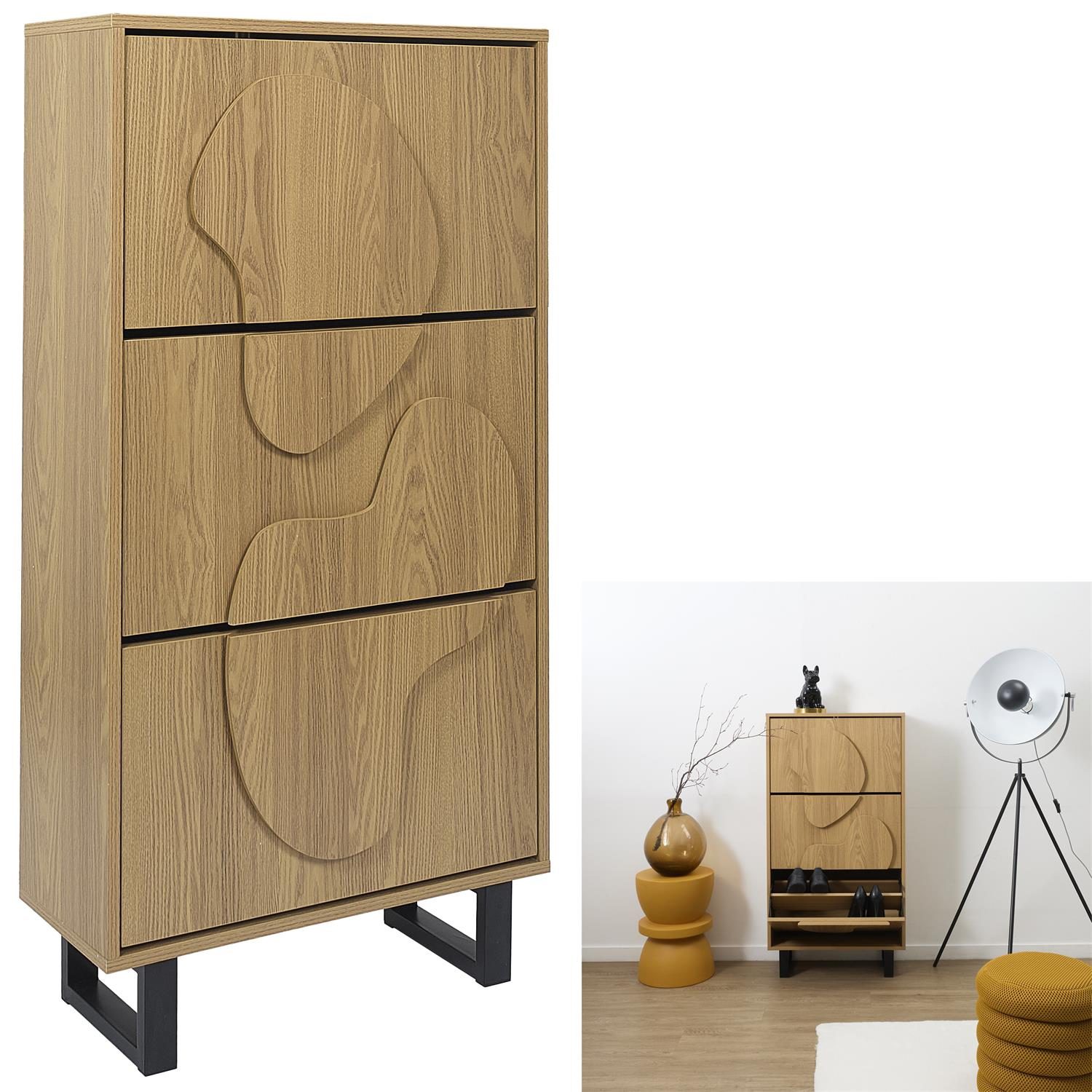 Szafka na buty Calypso dąb/czarna