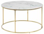 Stolik kawowy Bolton okrągły marmur/złot y
