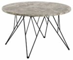 Stolik kawowy Prunus 80cm marmur szary/  czarny