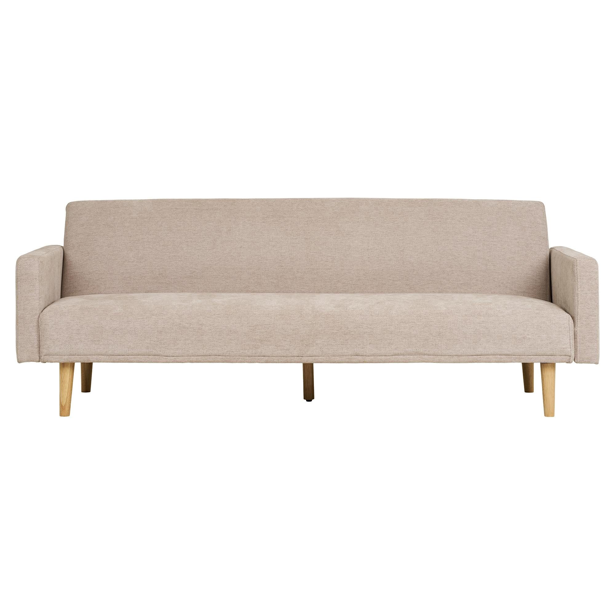 Sofa rozkładana Kells beżowa ciemna/  naturalne nogi