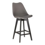 Stołek barowy Norden wood black low PP    ciemny szary