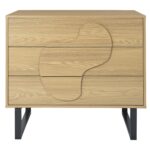 Komoda Calypso z 3 szufladami dąb/czarna